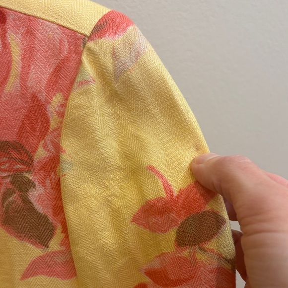 Floral Yellow Women's Blazer Cottagecore grandmacore coastal grandma, size 12 - Picture 6 of 16